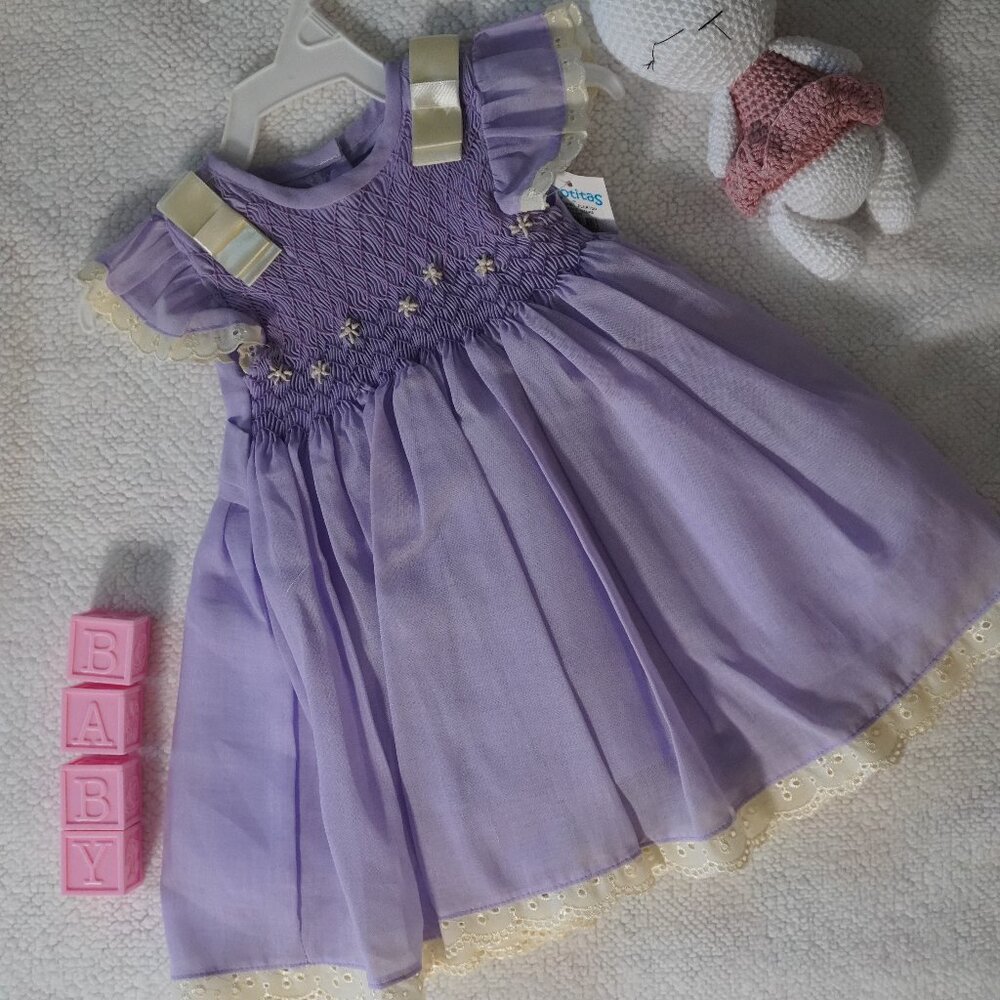 Purple baby Girl Smocked Dress (New)